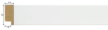Load image into Gallery viewer, The moulding of a White Wooden Frame and its measures - 33/14/10mm.
