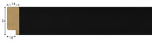 Load image into Gallery viewer, The moulding of a Black Wooden Frame and its measures - 14/33/10mm.