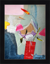 Load image into Gallery viewer, Black Wooden Framed "Bouquet flowers" Print on Canvas, varnished and signed by the artist. With Certificate of Authenticity (COA). 1/50 pieces.