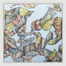 Load image into Gallery viewer, &quot;Flying Fish&quot; Print on Canvas in a White Wooden Frame; signed by the artist, with COA; available in two sizes 30x40cm &amp; 45x60cm
