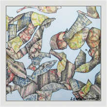 Load image into Gallery viewer, "Flying Fish" Print on Canvas in a White Wooden Frame; signed by the artist, with COA; available in two sizes 30x40cm & 45x60cm