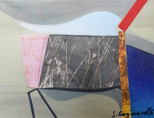 Load image into Gallery viewer, "Pink Umbrella" Original Print on Canvas; signed by the artist and certificated with COA; 1/50pcs.